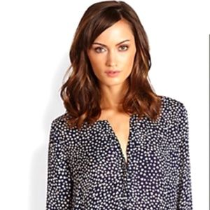 Joie Moema Heart Silk Blouse - Gray